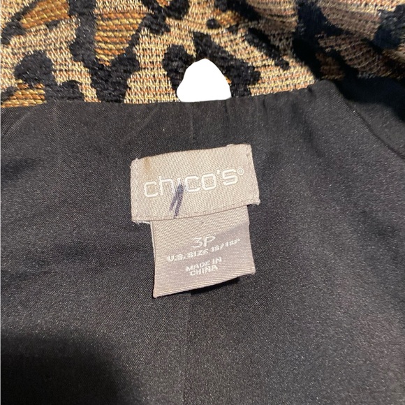 Women’s plus size 16/18 leopard print Workwear zip basic jacket Pocket chico’s - Picture 6 of 10